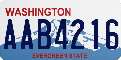 WA license plate AAB4216