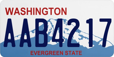 WA license plate AAB4217