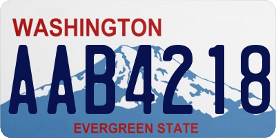 WA license plate AAB4218