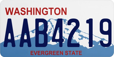 WA license plate AAB4219