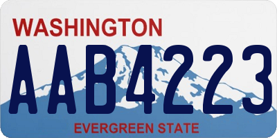 WA license plate AAB4223