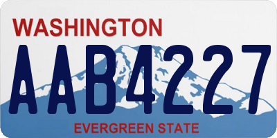 WA license plate AAB4227