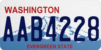 WA license plate AAB4228