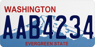 WA license plate AAB4234