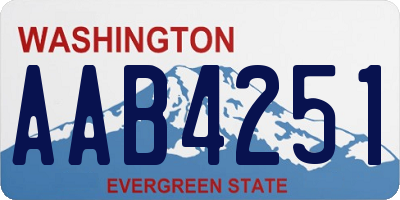 WA license plate AAB4251