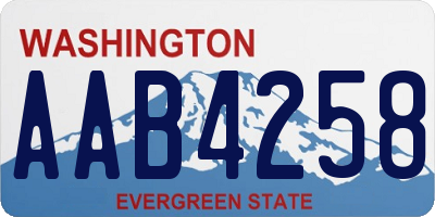 WA license plate AAB4258