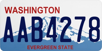 WA license plate AAB4278