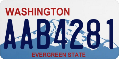 WA license plate AAB4281