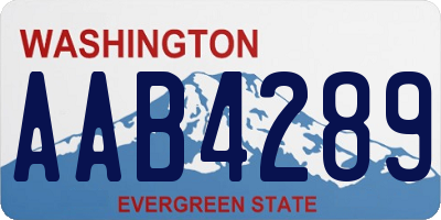 WA license plate AAB4289