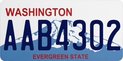 WA license plate AAB4302