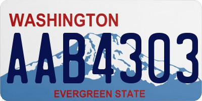 WA license plate AAB4303