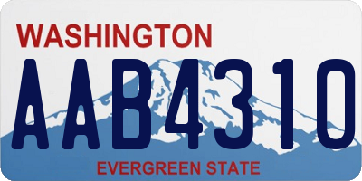 WA license plate AAB4310