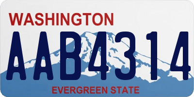 WA license plate AAB4314