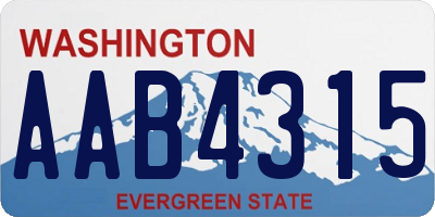 WA license plate AAB4315