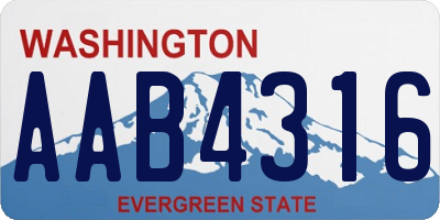 WA license plate AAB4316