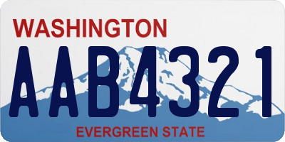 WA license plate AAB4321