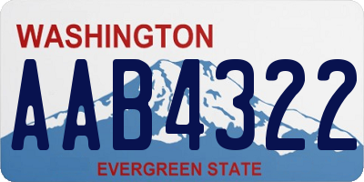 WA license plate AAB4322