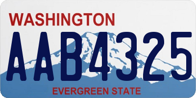 WA license plate AAB4325