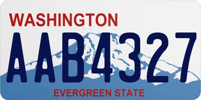 WA license plate AAB4327