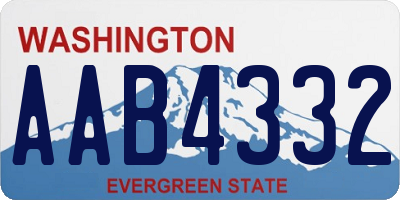 WA license plate AAB4332