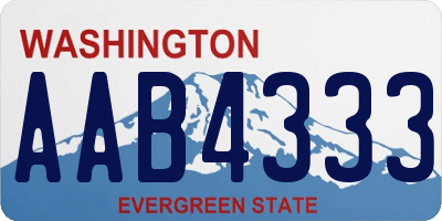 WA license plate AAB4333