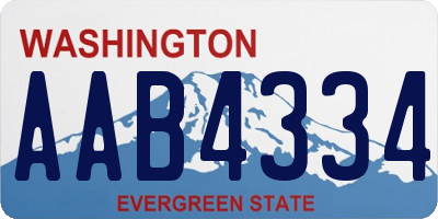 WA license plate AAB4334