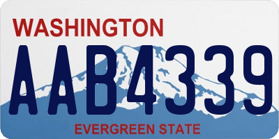 WA license plate AAB4339