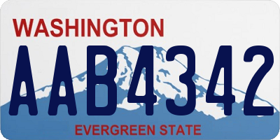 WA license plate AAB4342