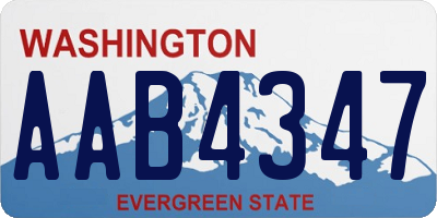 WA license plate AAB4347