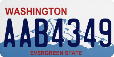 WA license plate AAB4349