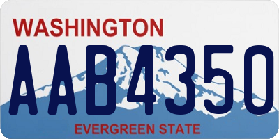 WA license plate AAB4350