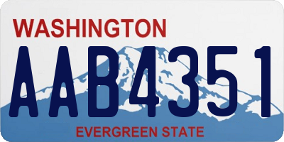 WA license plate AAB4351