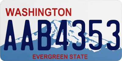 WA license plate AAB4353