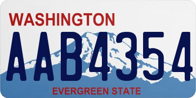 WA license plate AAB4354