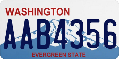 WA license plate AAB4356