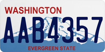 WA license plate AAB4357