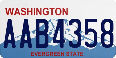 WA license plate AAB4358