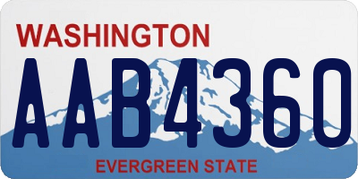 WA license plate AAB4360