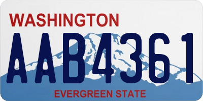 WA license plate AAB4361