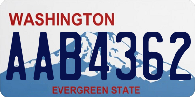 WA license plate AAB4362