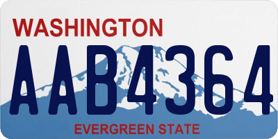 WA license plate AAB4364