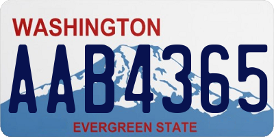 WA license plate AAB4365