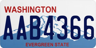 WA license plate AAB4366