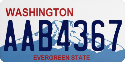 WA license plate AAB4367