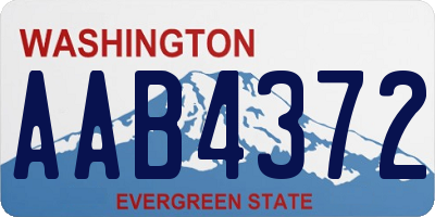 WA license plate AAB4372