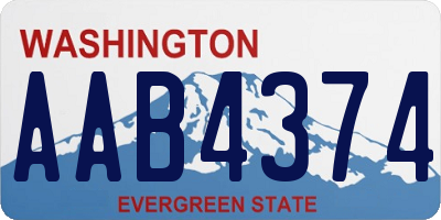 WA license plate AAB4374