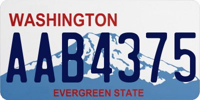 WA license plate AAB4375