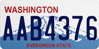 WA license plate AAB4376