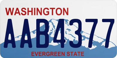 WA license plate AAB4377