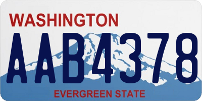 WA license plate AAB4378